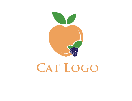 peach & grapes with leaves icon
