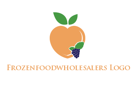 peach & grapes with leaves icon