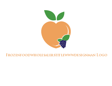 peach & grapes with leaves icon