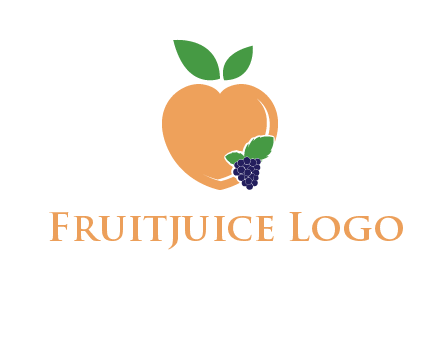 peach & grapes with leaves icon