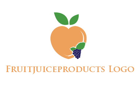 peach & grapes with leaves icon