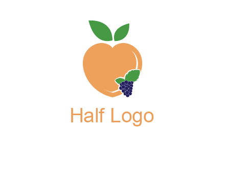 peach & grapes with leaves icon