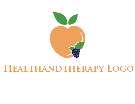 peach & grapes with leaves icon