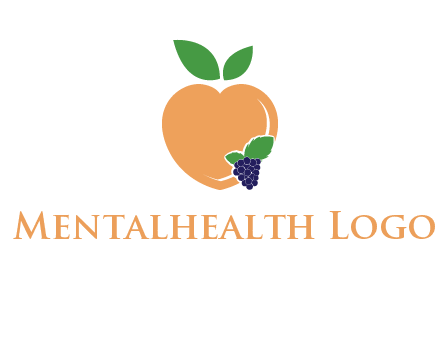 peach & grapes with leaves icon