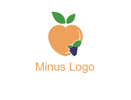peach & grapes with leaves icon