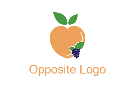 peach & grapes with leaves icon
