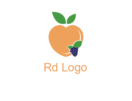 peach & grapes with leaves icon