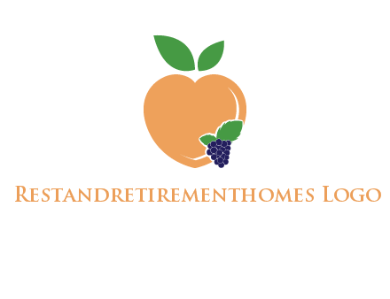 peach & grapes with leaves icon