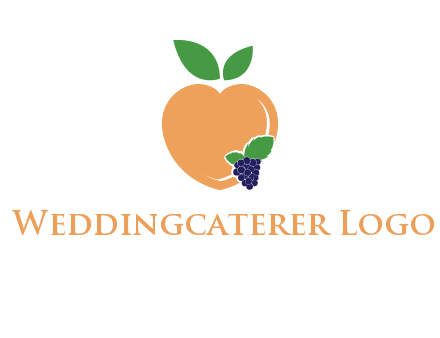peach & grapes with leaves icon