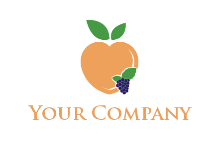 peach & grapes with leaves icon