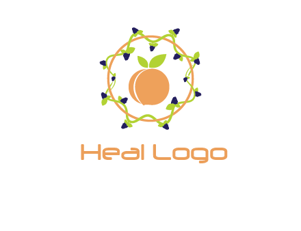 orange in circle with berries logo