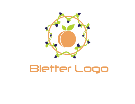 orange in circle with berries logo