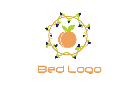 orange in circle with berries logo