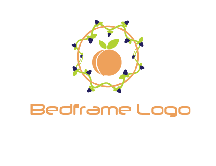 orange in circle with berries logo
