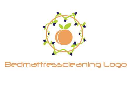 orange in circle with berries logo