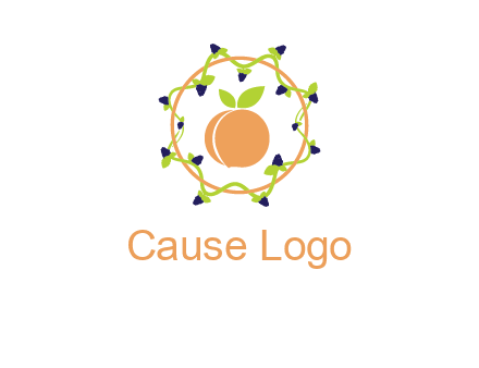 orange in circle with berries logo