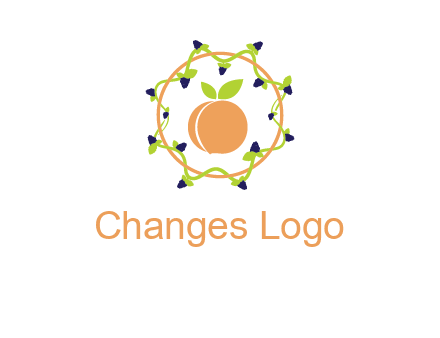 orange in circle with berries logo