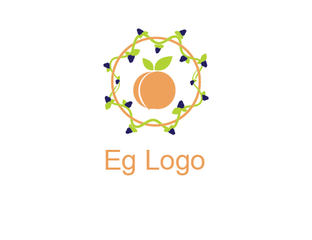 orange in circle with berries logo
