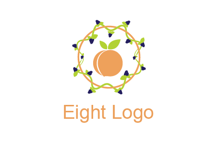orange in circle with berries logo