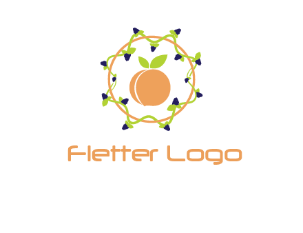 orange in circle with berries logo