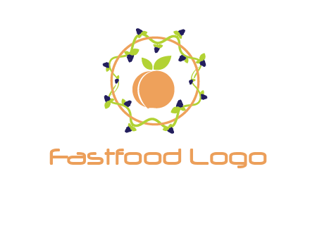 orange in circle with berries logo