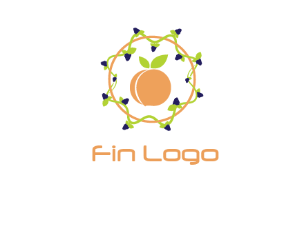 orange in circle with berries logo