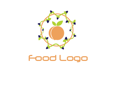 orange in circle with berries logo