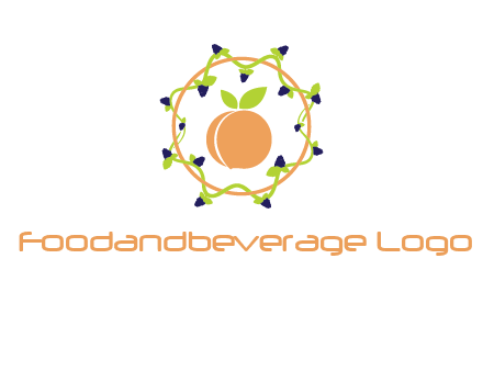 orange in circle with berries logo