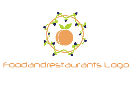 orange in circle with berries logo