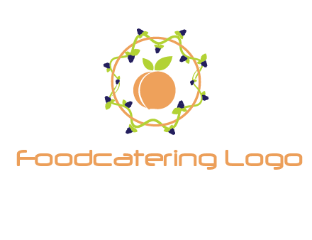 orange in circle with berries logo