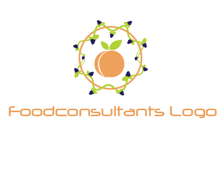 orange in circle with berries logo
