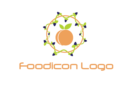 orange in circle with berries logo