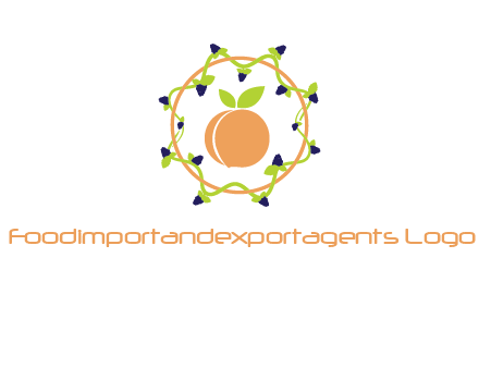 orange in circle with berries logo