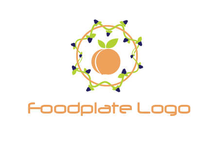 orange in circle with berries logo