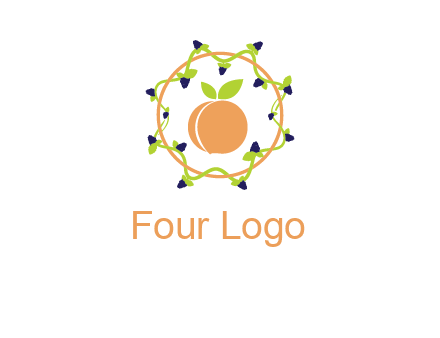 orange in circle with berries logo