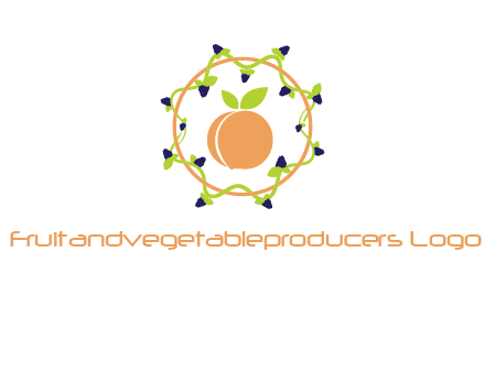 orange in circle with berries logo
