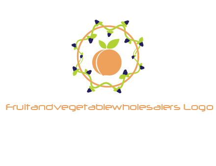 orange in circle with berries logo