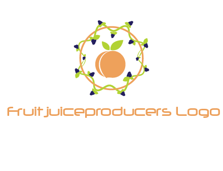 orange in circle with berries logo