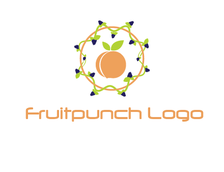 orange in circle with berries logo
