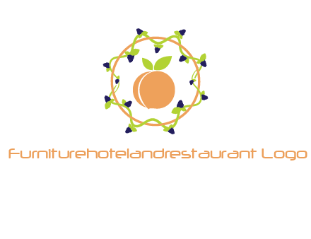 orange in circle with berries logo