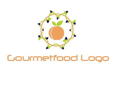 orange in circle with berries logo