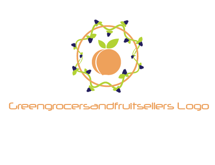 orange in circle with berries logo
