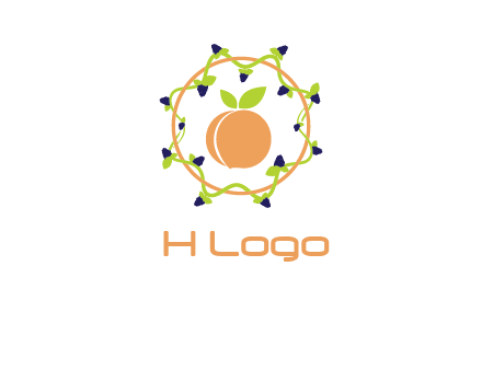 orange in circle with berries logo