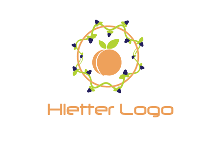 orange in circle with berries logo