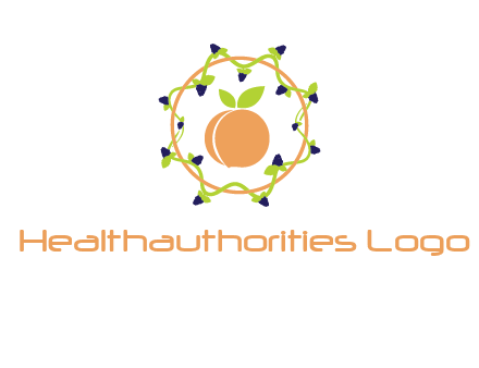 orange in circle with berries logo
