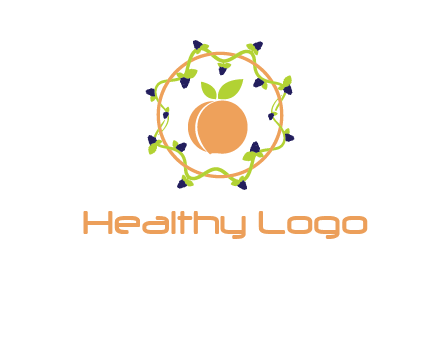 orange in circle with berries logo