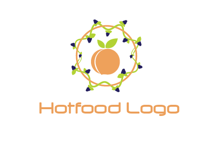 orange in circle with berries logo