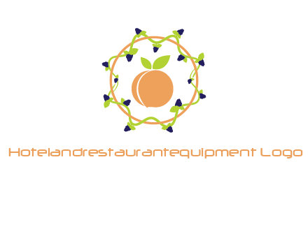 orange in circle with berries logo