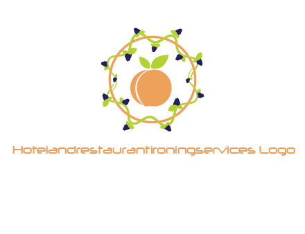orange in circle with berries logo
