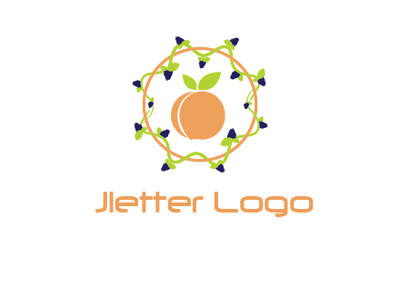 orange in circle with berries logo